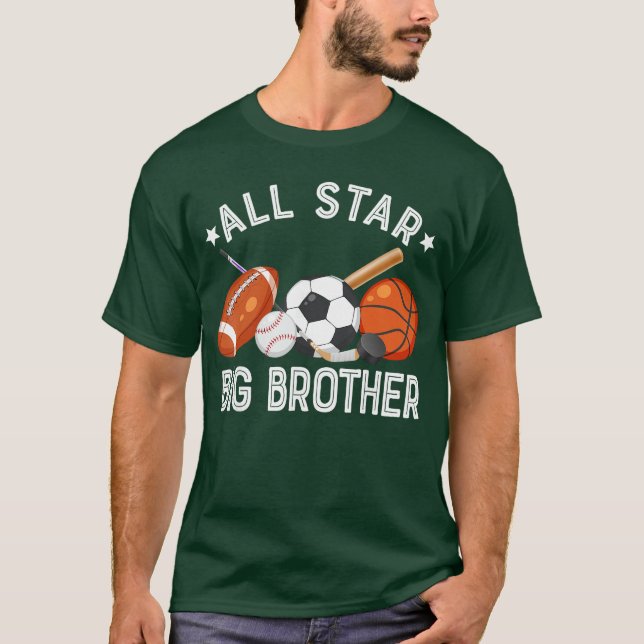 T-shirt All Star Big Brother Ofhe Birthday Basketball Socc (Devant)