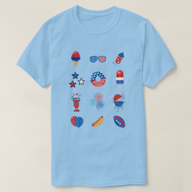 T-shirt All Things America en Rouge, Blanc & Bleu pour le  (Design devant)