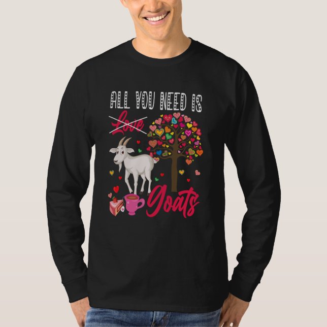 T-shirt All You Need Is Goats Valentine's Day Hearts Farme (Devant)