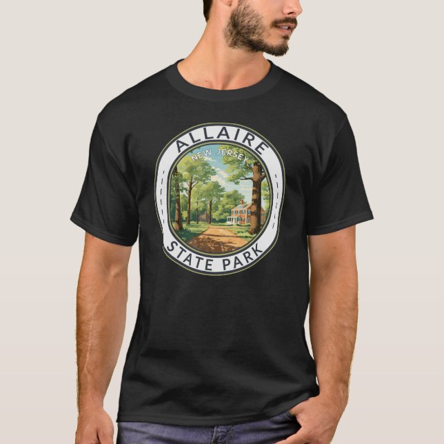 T-shirt Allaire State Park New Jersey Travel Art Badge (Devant)