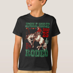 T-shirt Allé Hop Cheval de Noël Père Noël Cowboy Western C