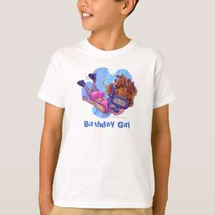 T-shirt allégé fille d'anniversaire avec tuba