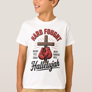 T-shirt Alléluia durement combattu Boxe chrétienne Croix S