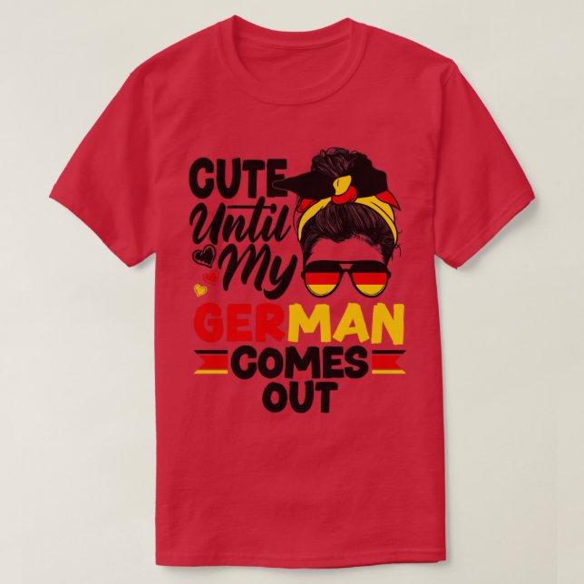 T-shirt Allemagne allemande Drapeau allemand mignon jusqu' (Design devant)