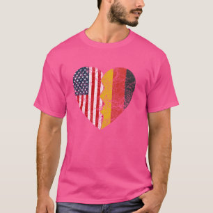 T-shirt Allemagne Amérique drapeaux Coeur États-Unis Allem