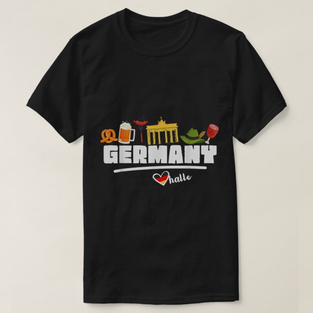 T-shirt Allemagne Chemise Souvenir Cadeaux De Voyage Pour  (Design devant)