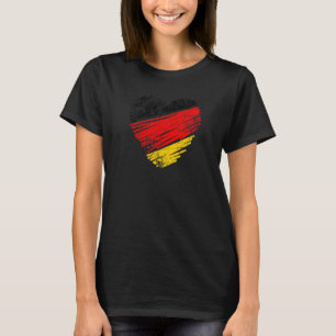 T-shirt Allemagne dans les couleurs du drapeau cœur