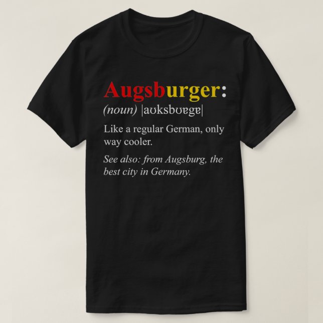 T-shirt Allemagne Drapeau Augsburg Design Augsburger Défin (Design devant)
