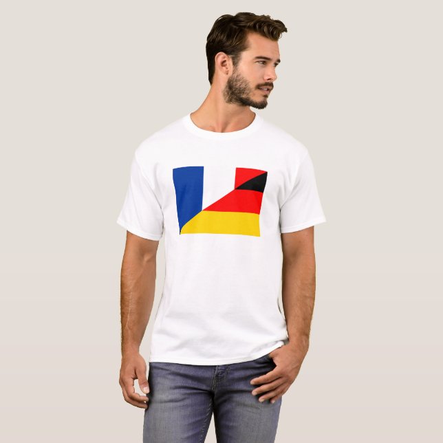 T-shirt allemagne france drapeau pays demi symbole (Devant entier)