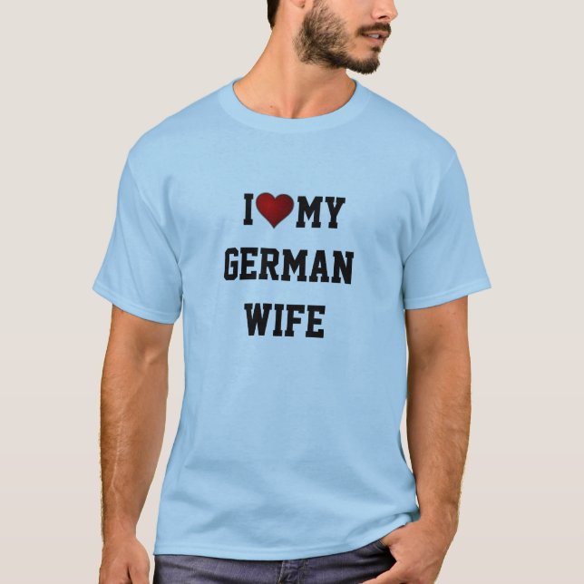 T-SHIRT ALLEMAGNE :  J'AIME MA FEMME ALLEMANDE (Devant)