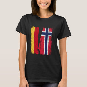 T-shirt Allemagne Norvège Demi-drapeau Allemand Norvégien 