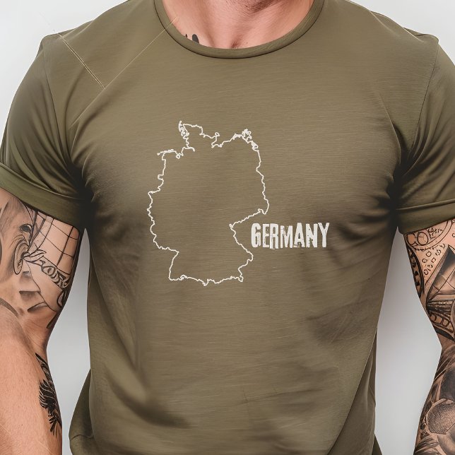 T-shirt Allemagne Plan de pays Plan de la ligne de frontiè (Créateur téléchargé)