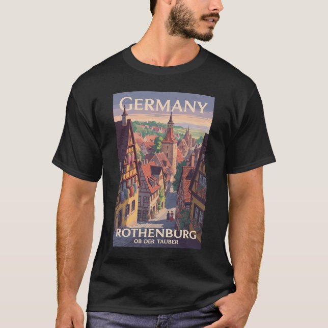 T-shirt Allemagne Rothenburg ob der Tauber Illustration Ar (Devant)