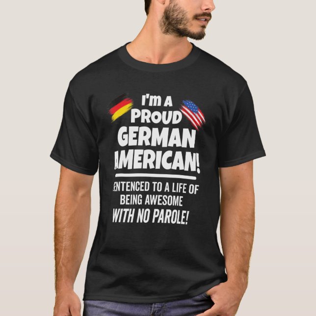 T-shirt Allemagne Usa Drapeau Fier D'Être Un Am Allemand P (Devant)