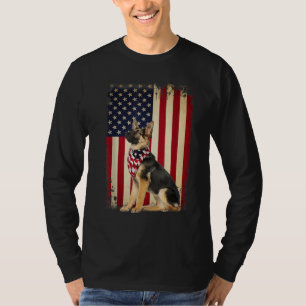 T-shirt Allemand Berger Drapeau Américain Indépendance 4e