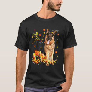 T-shirt Allemand Berger Leaf Automne Bonjour Automne Pour