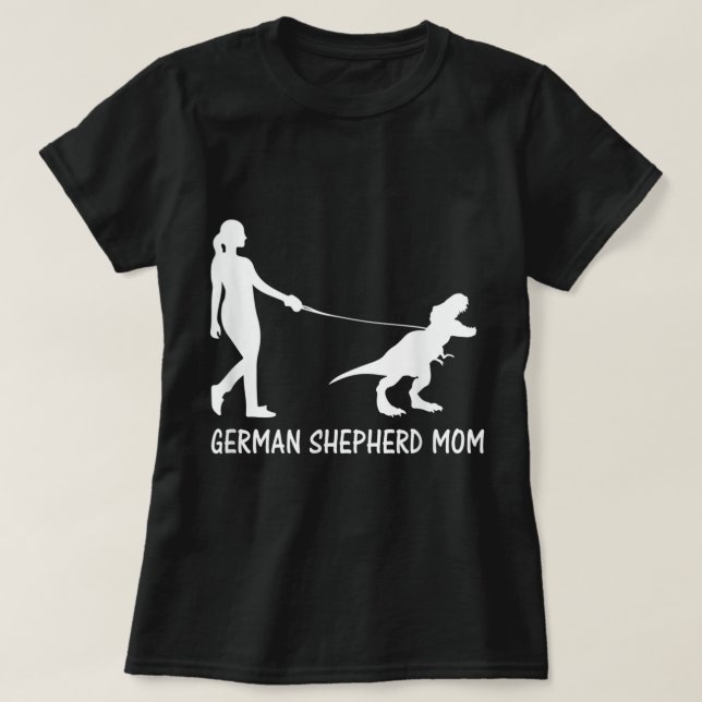 T-shirt Allemand Berger Maman Dinosaur GSD Propriétaires T (Design devant)