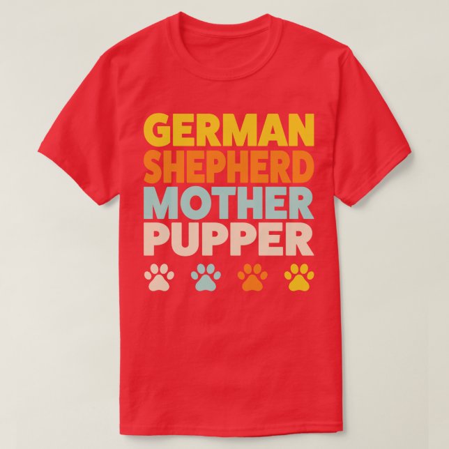 T-shirt Allemand Berger Maman Mère Pupper Funny (Design devant)