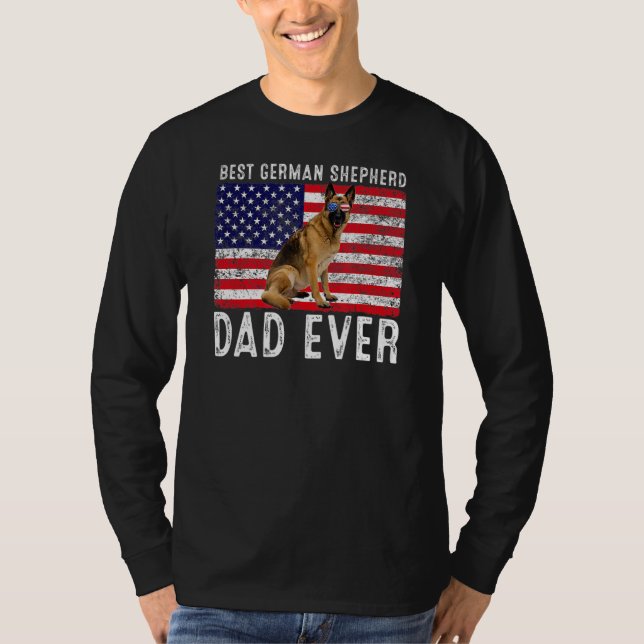 T-shirt Allemand Berger Papa Américain Drapeau Propriétair (Devant)