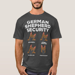 T-shirt Allemand Berger Sécurité Funny K9 Amoureux des c