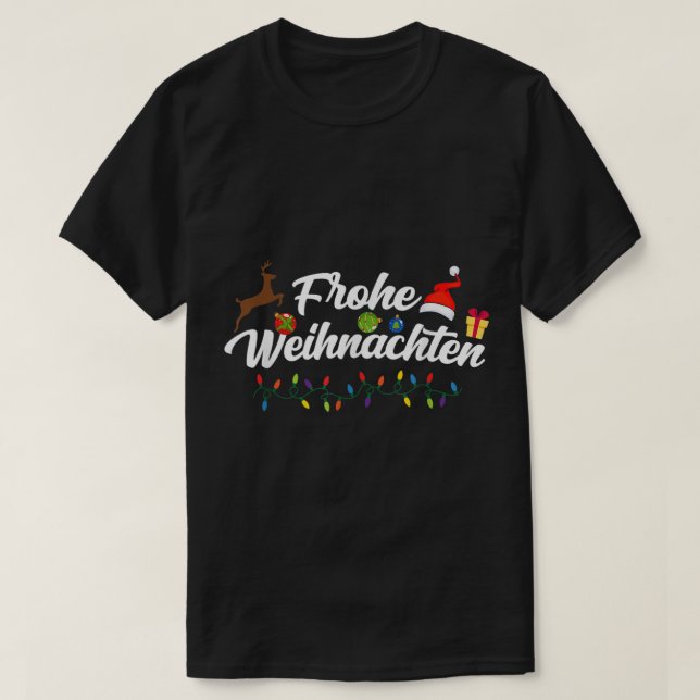 T-shirt Allemand Christmas Frohe Weihnachten (Design devant)