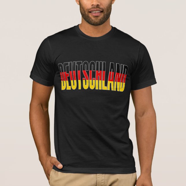 T-shirt allemand de drapeau du Deutschland (Devant)