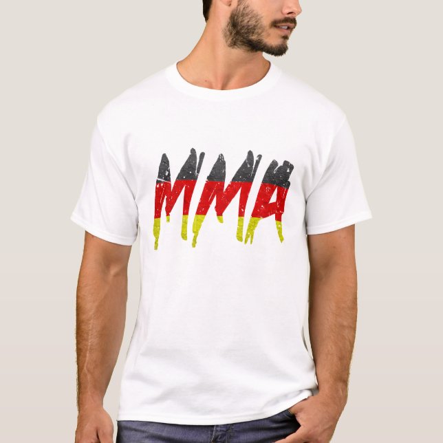 T-shirt allemand de MIXED MARTIAL ART de drapeau (Devant)