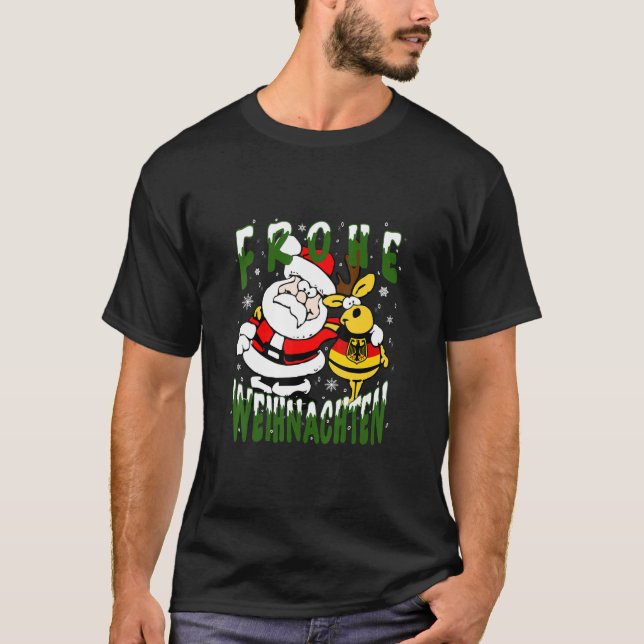 T-shirt allemand de Noël Allemagne Frohe Weihnacht (Devant)