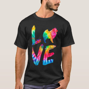 T-shirt Allemand Spitz Tie Dye Log Chien Maman Papa