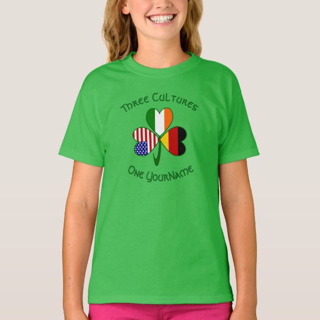 T-shirt Allemande irlandaise Shamrock américaine personnal (Devant)