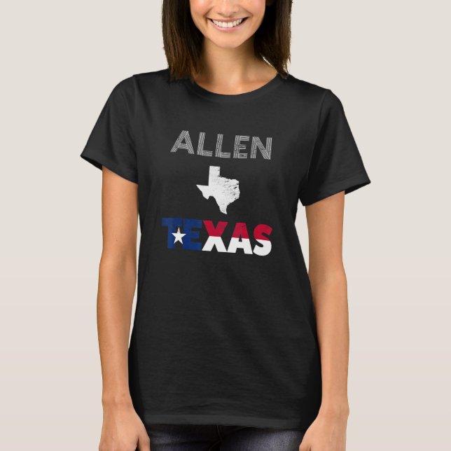 T-shirt Allen TX Texas flag tourist native souvenir (Devant)