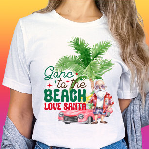 T-shirt Aller À La Plage Aimer Père Noël-Noël Tropical