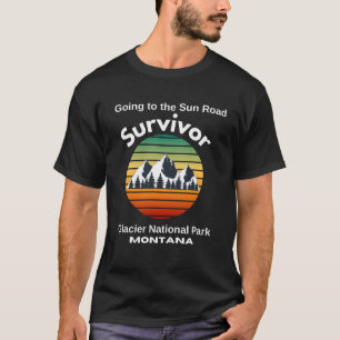 T-shirt Aller à Sun Road Survivor.Glacier Park Black