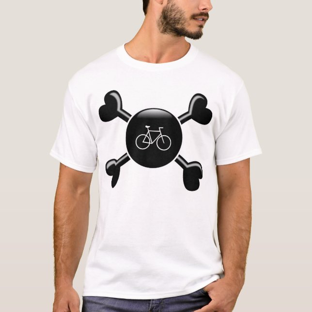 T-shirt Aller à vélo d'os croisés (Devant)