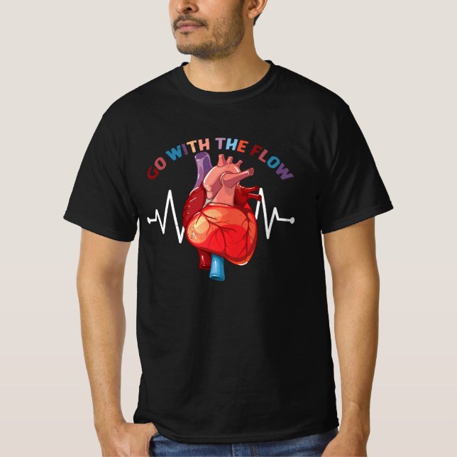 T-shirt Aller Avec Le Flux CVICU Cardiac Infirmière Anatom (Devant)