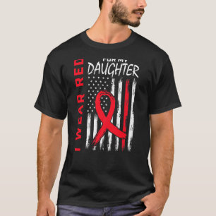 T-shirt Aller Fille Rouge Maladie Cardiaque Sensibilisatio