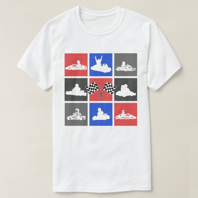 T-shirt Aller Karting Pop Art Kart Pilotes (Design devant)