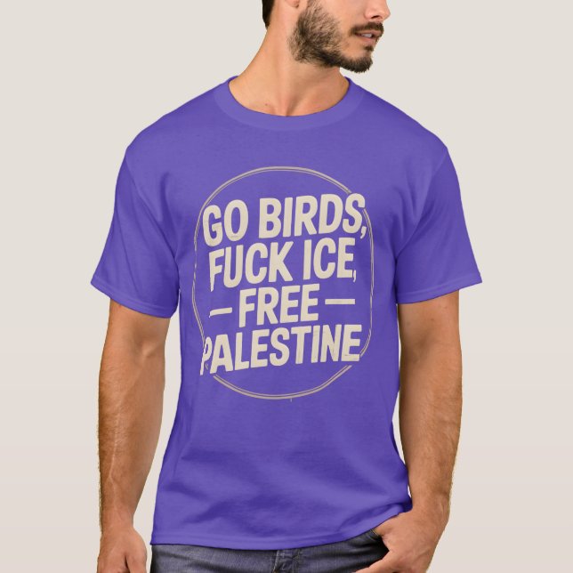 T-shirt aller oiseaux de la palestine libre ICE (Devant)