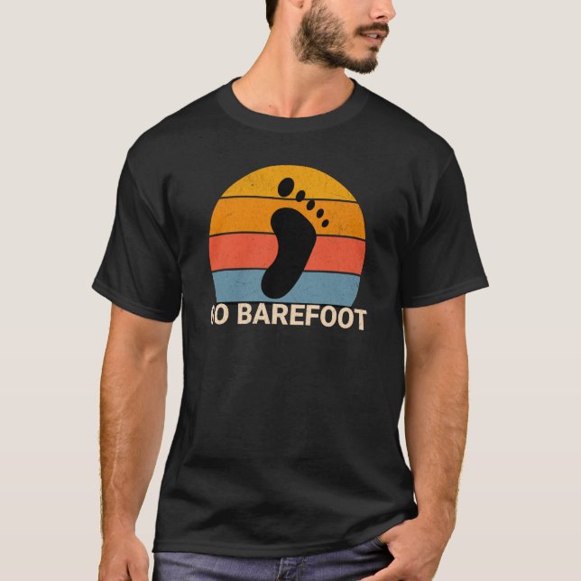 T-shirt Aller pieds nus sol et terre empreinte conception (Devant)