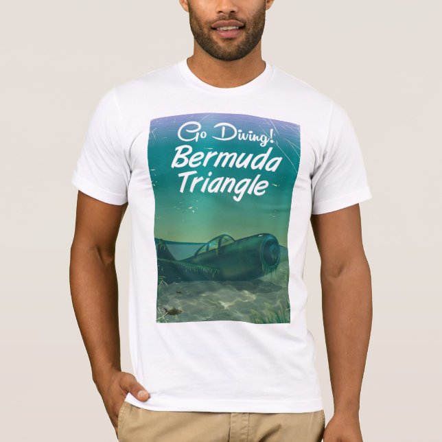 T-shirt Aller plonger ! Affiche de voyage triangle des Ber (Devant)