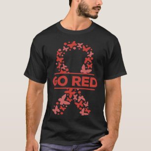 T-shirt Aller Rouge Pour Les Femmes Maladies Cardiaques Se