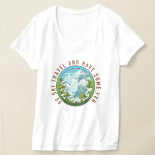 T-shirt Aller skier voyager et s'amuser logo de voyage.