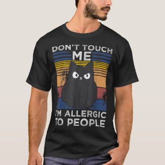 T-shirt Allergie aux humains chat dire chemise fun
