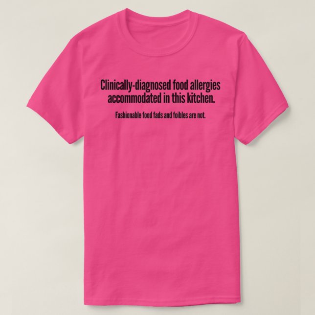 T-shirt Allergies alimentaires (Design devant)