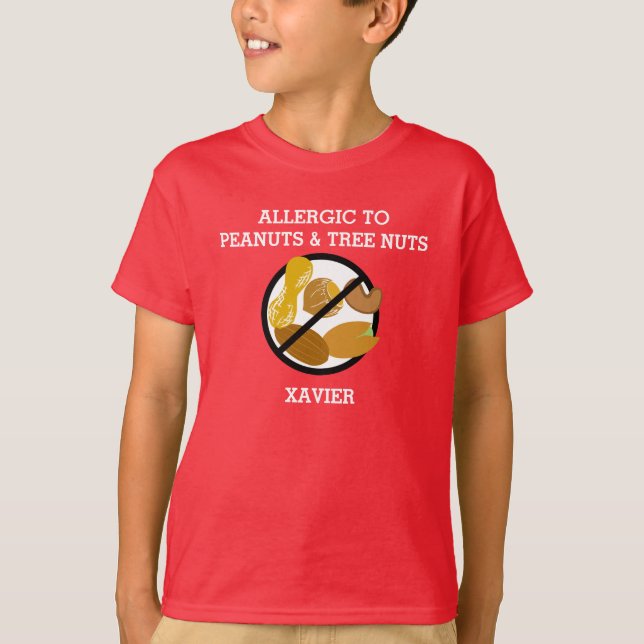 T-shirt Allergique aux arachides et aux enfants (Devant)