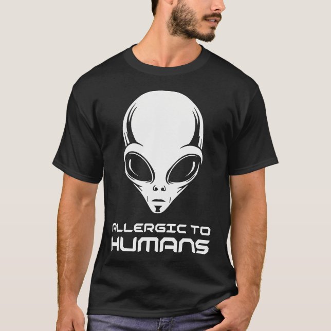 T-shirt Allergique aux humains Introverti extraterrestre A (Devant)