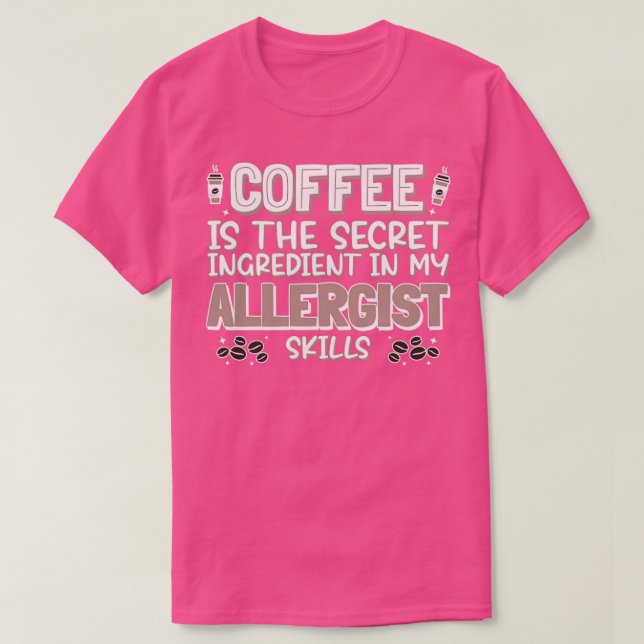T-shirt Allergisation de l'amant du café (Design devant)
