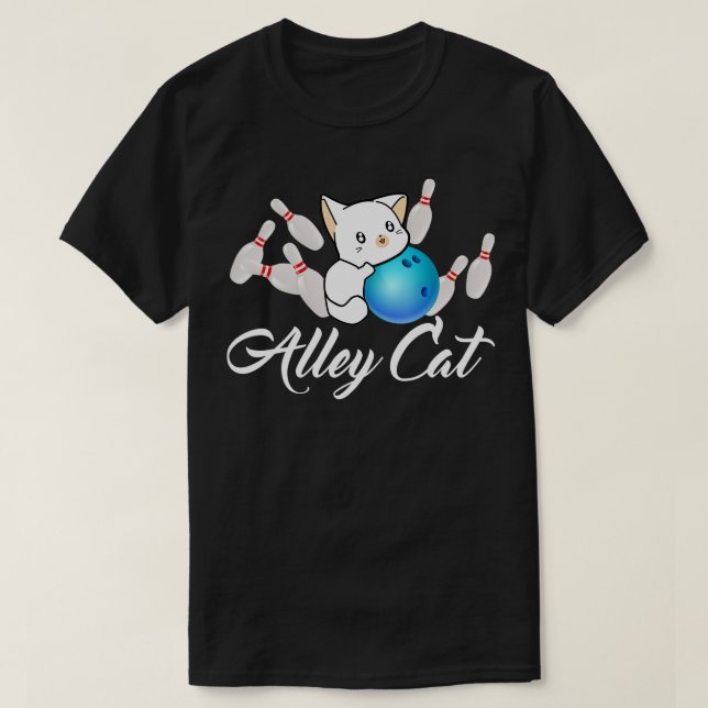 T-shirt Alley Cat Bowling Funny Bowler Bowling (Design devant)
