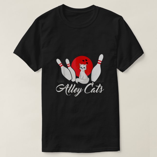 T-shirt Alley Cat Funny Bowler Bowler (Design devant)