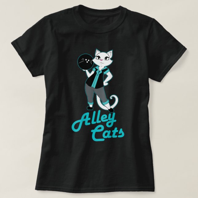T-shirt Alley Cats Bowling Team Ladies Backside Print (Design devant)